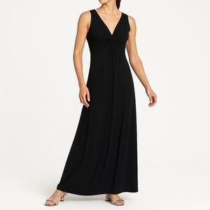 J Crew Dress Maxi Midi Empire Wrap Knot Viscose Holiday Event Vacation Black M